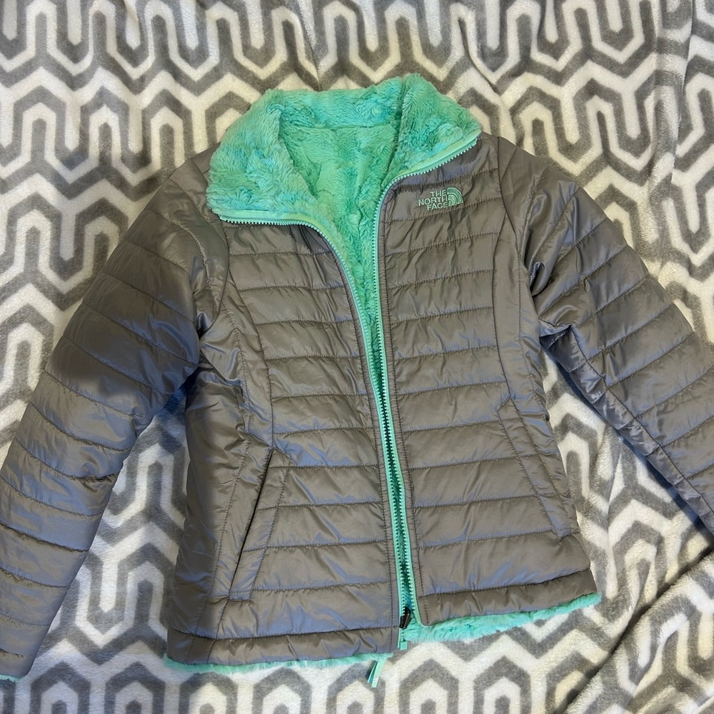 The North Face Kids Gray and Green Jacket